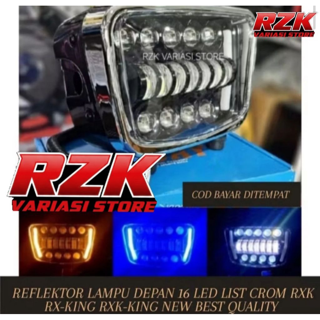 Reflektor Rx king New 16 Led Oval Lampu depan Rx king new  Variasi