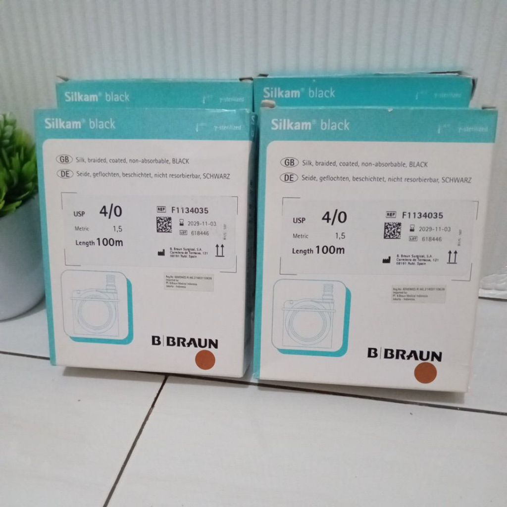 B Braun Silkam Black 4-0 Panjang 100 Meter/Braun Silk 4 0/B Braun Benang Jahit Silk/Braun Silkam Bla