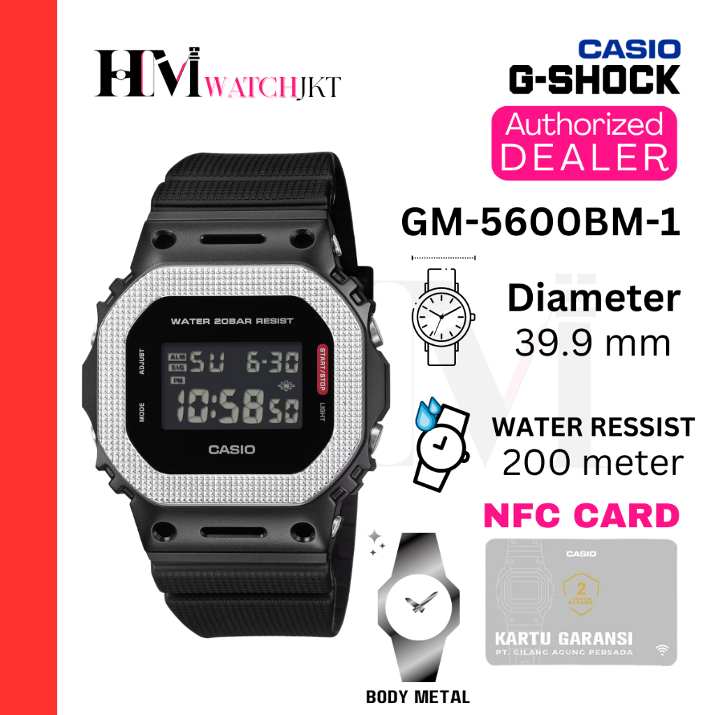 CASIO G-SHOCK GM-5600BM-1DR Jam Tangan Pria Original Digital Antiair GM-5600BM-1 GM-5600 GM5600
