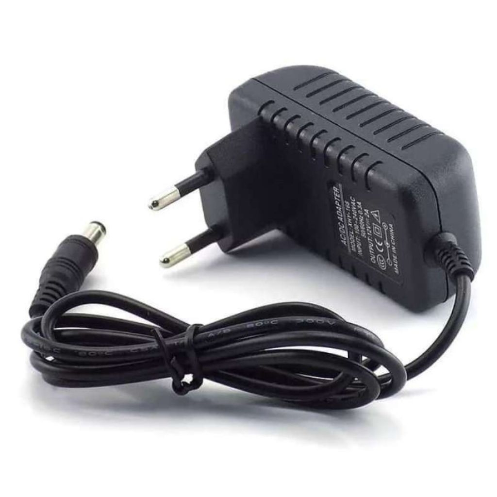 Adaptor DC 12V 2A - Output DC 12V 2A, Polarity Dalam + Luar -, Jack DC 5.5x2.5mm