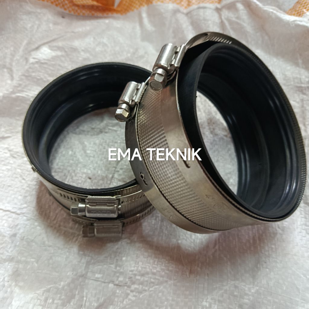 Clamp pipa raber stainless/coupling cip 6"inch