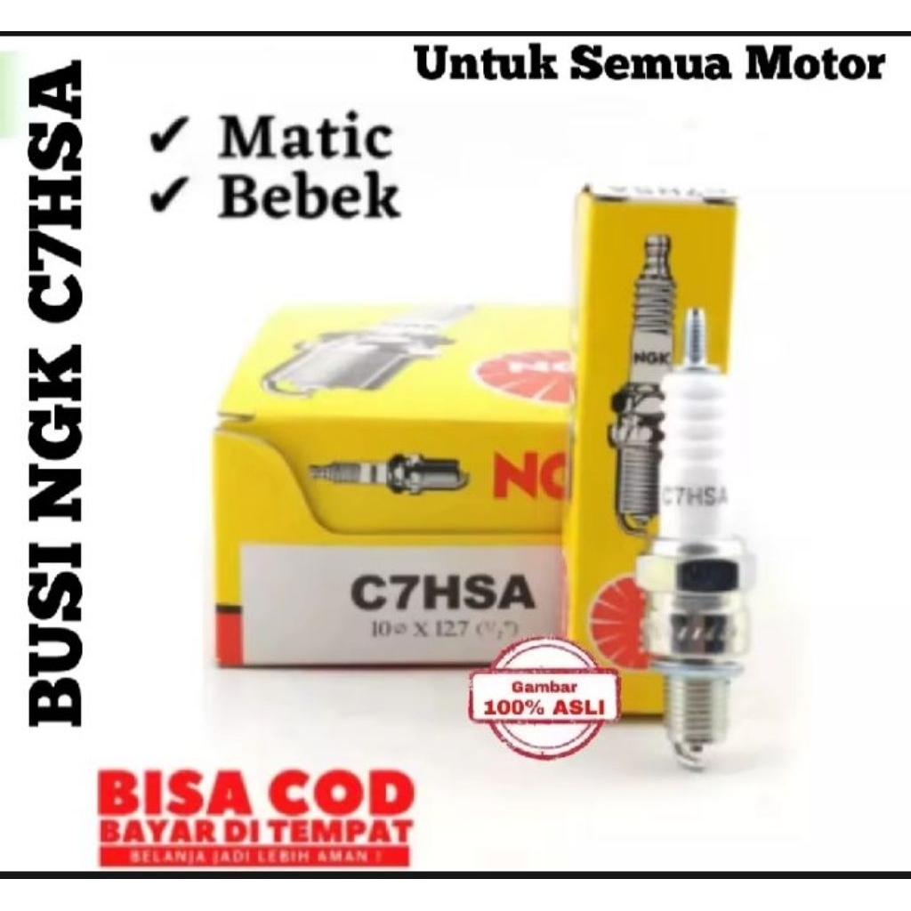 GROSIR BUSI 1 PACK ISI 10 PCS BUSI NGK C7HS UNTUK SEMUA MOTOR MATIC DAN MOTOR BEBEK