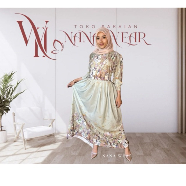 Gemasih Baju Gamis Motif Bunga