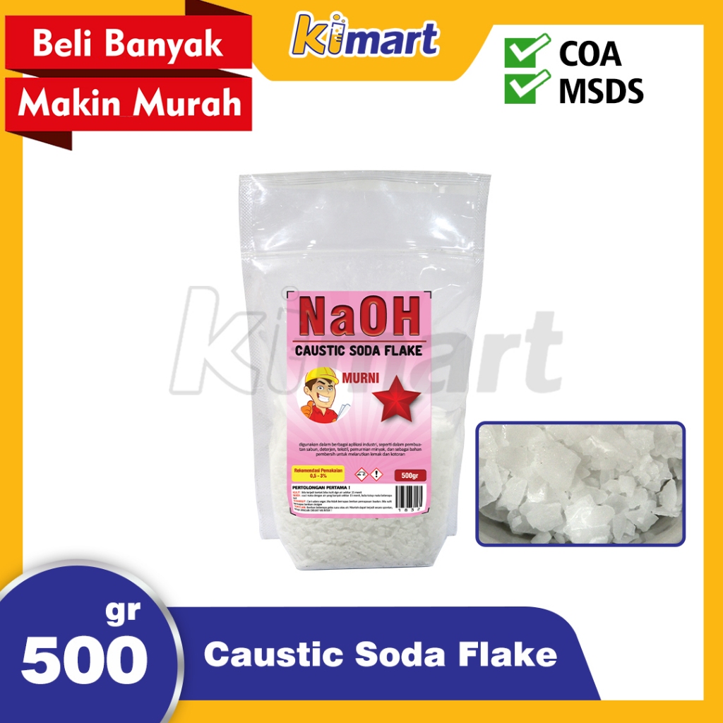 Caustic Soda Api Flakes 500gr pembersih saluran Pipa Mampet NaOH Murni CAUSTIK