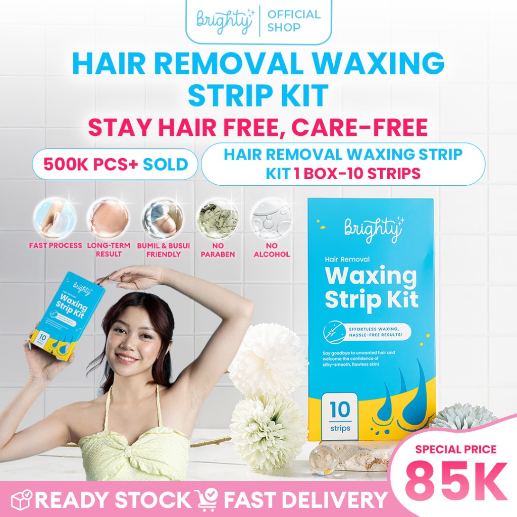 Brighty Hair Removal Waxing Strip Kit Waxing Ketiak Paket Waxing pencukur bulu kemaluan sugar wax pe