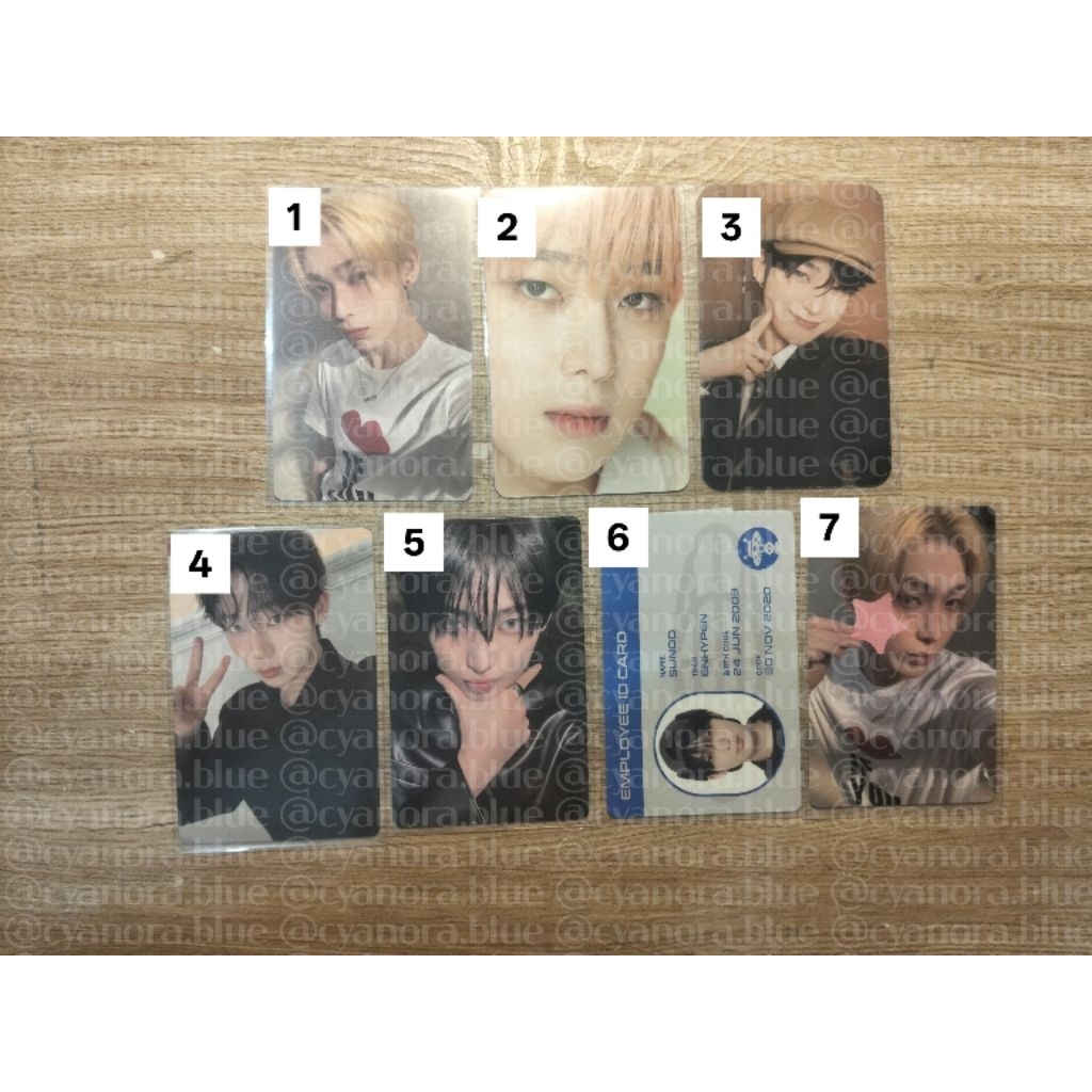 PHOTOCARD SUNOO, YZY, DICON, ROMANCE:UNTOLD