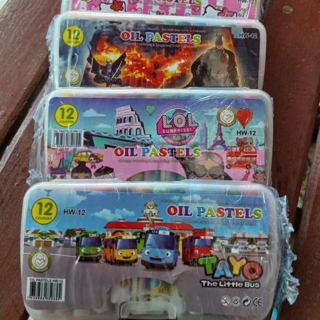 crayon mini isi 12warna  untuk anak paud dan TK oil paste