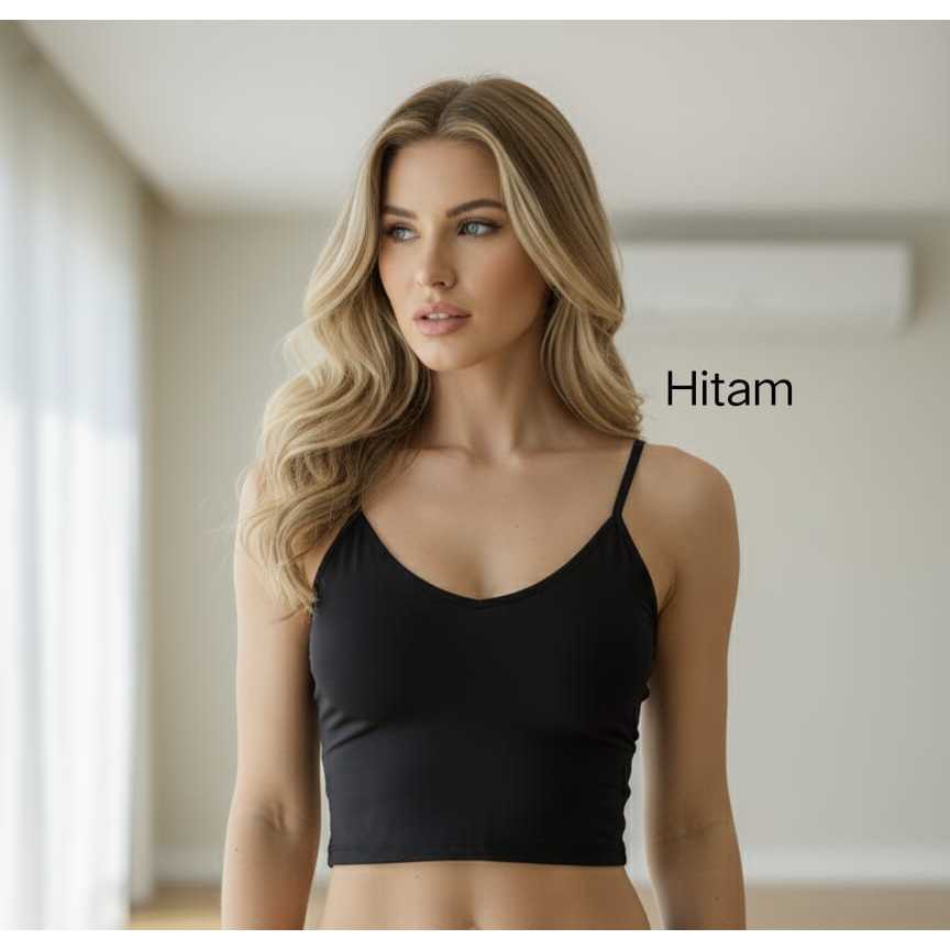 Bra Kemben Ice Silk BH Tanktop Atasan Wanita Tali Tanpa Kawat Tengtop Tank Top Cewek Seamless Crop T