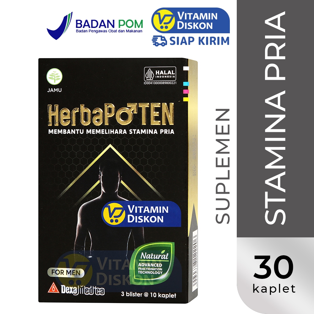 HERBAPOTEN 30 KAPLET - SUPLEMEN VITALITAS STAMINA PRIA HERBAL