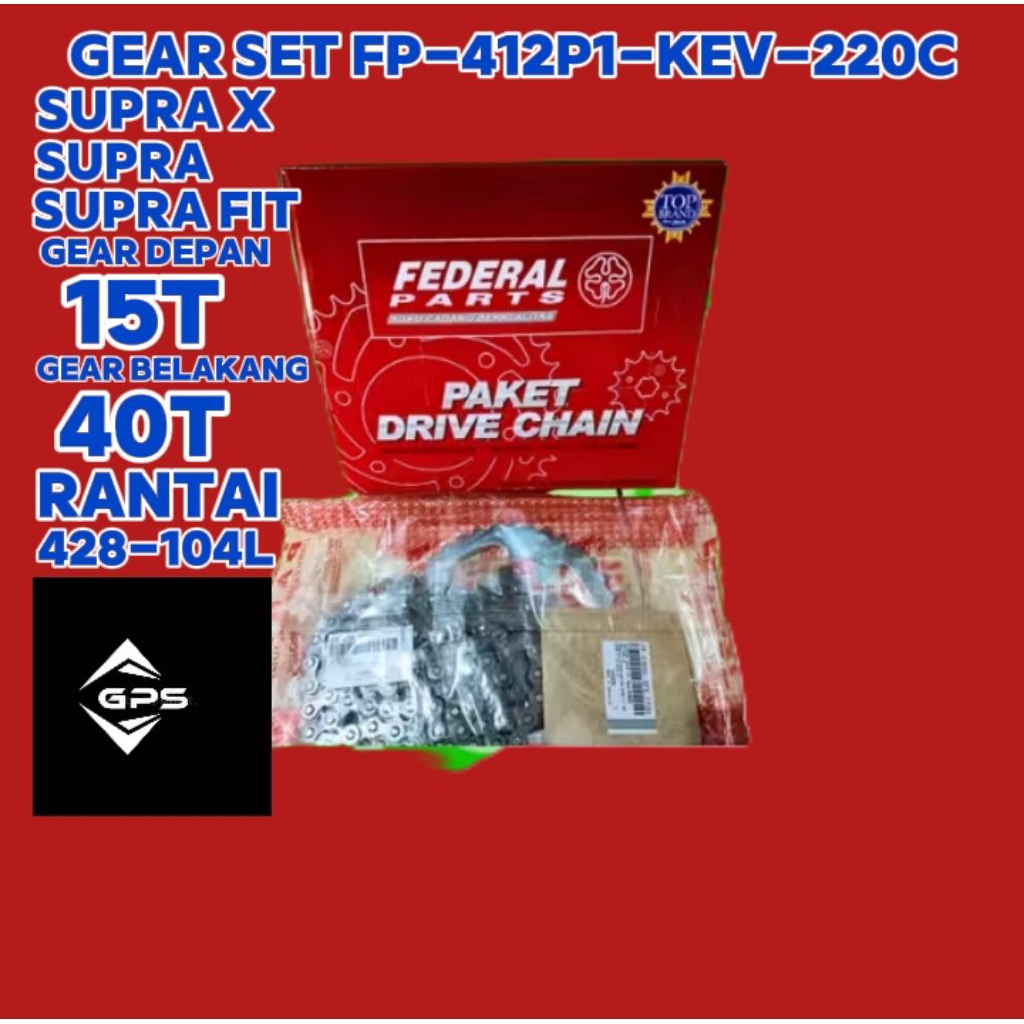 Gear Set Supra X, Supra Fit Dan Supra Lama (KEV) Original Federal