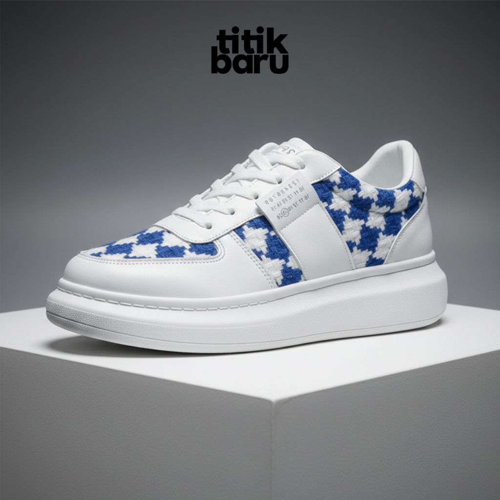 Sepatu Sneakers Unisex Denpasar Motif Checkerboard - Sneakers Cowok Cewek Casual Keren Trendy