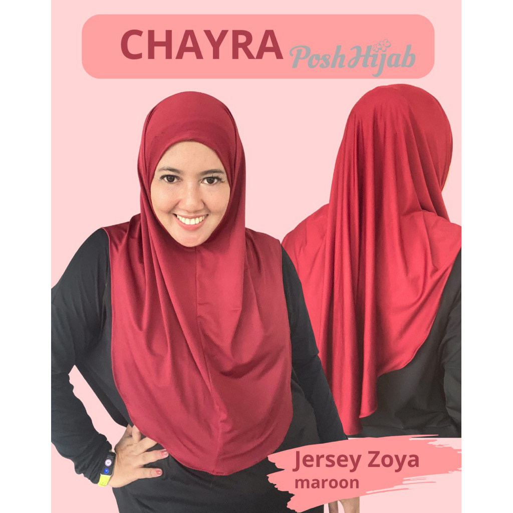 Chayra Bergo Syiria Instan Nyaman Daily Sporty Non Pet - Posh Hijab Jersey Zoya Premium