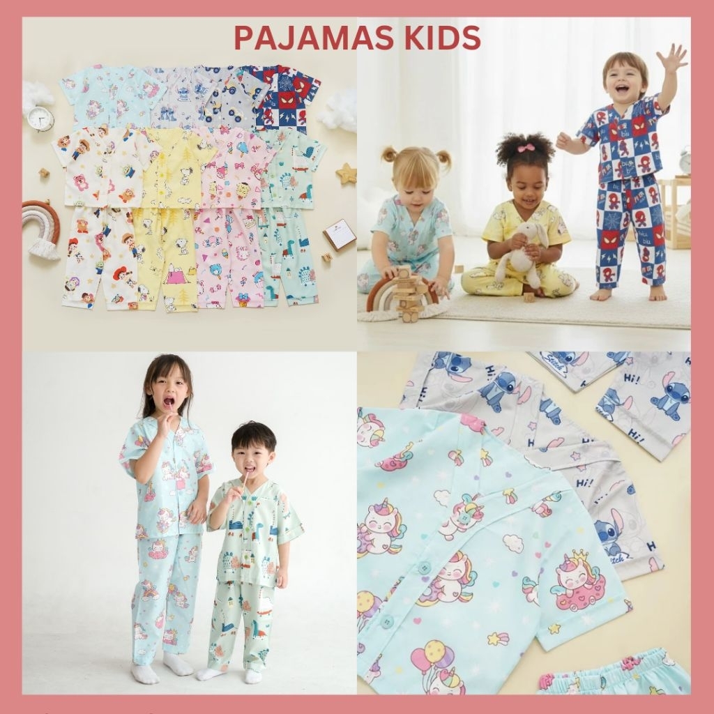 PIYAMA ANAK UNISEX | BAJU TIDUR ANAK LAKI LAKI | BAJU TIDUR ANAK PEREMPUAN 1-12 TAHUN