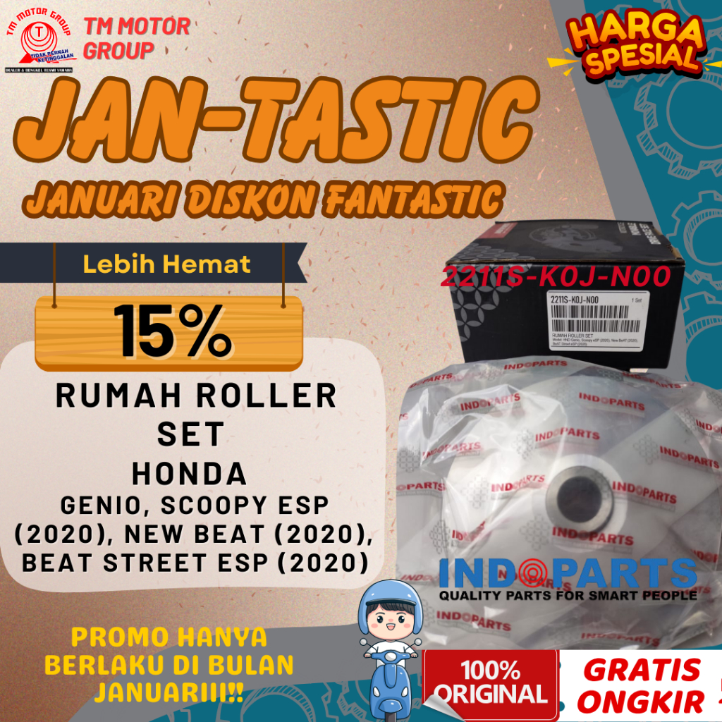 RUMAH ROLLER SET HONDA GENIO, SCOOPY ESP (2020), NEW BEAT (2020), BEAT STREET ESP (2020)  FI ORIGINA