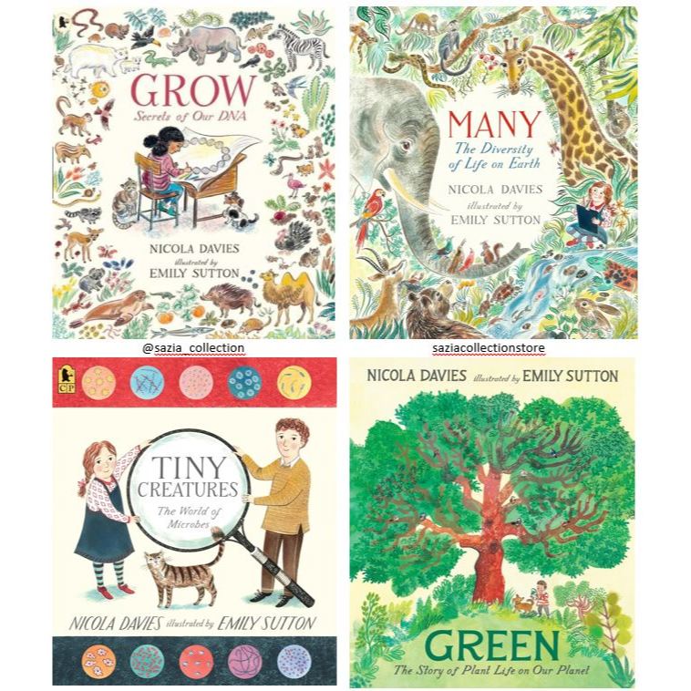 Nicola Davies and Emily Sutton’s book: Grow: Secrets of Our DNA / Many: The Diversity of Life on Ear