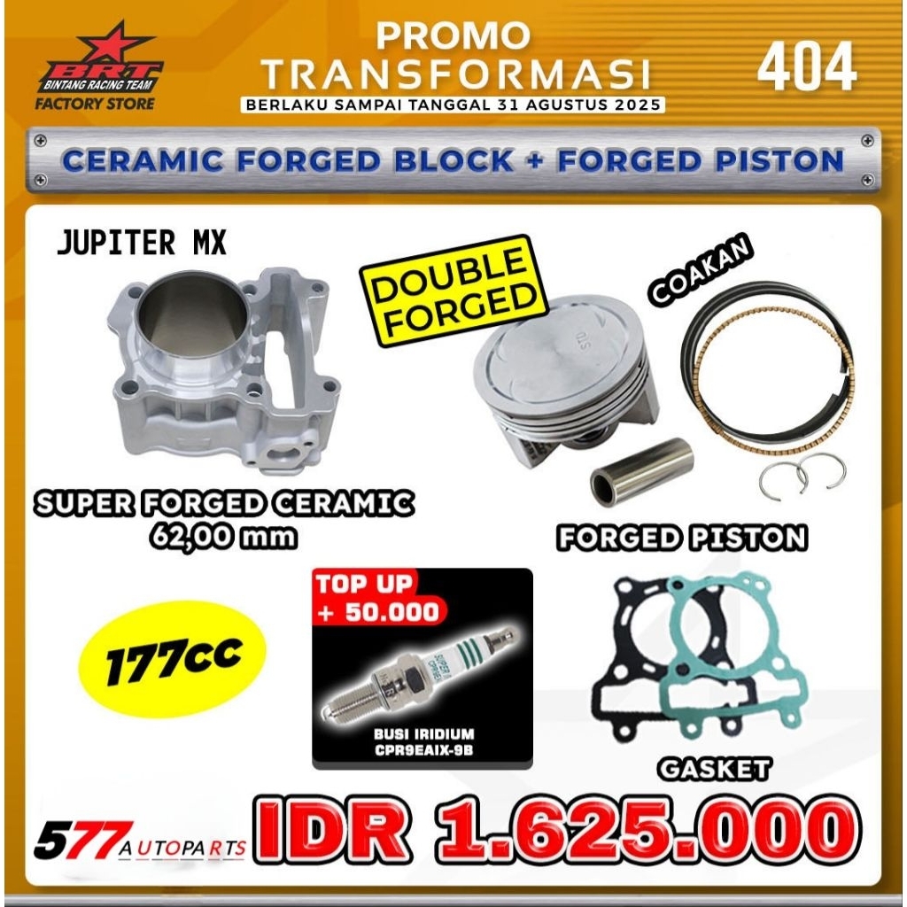 Promo BRT Paket Bore Up Jupiter Mx Blok Ceramic, Piston