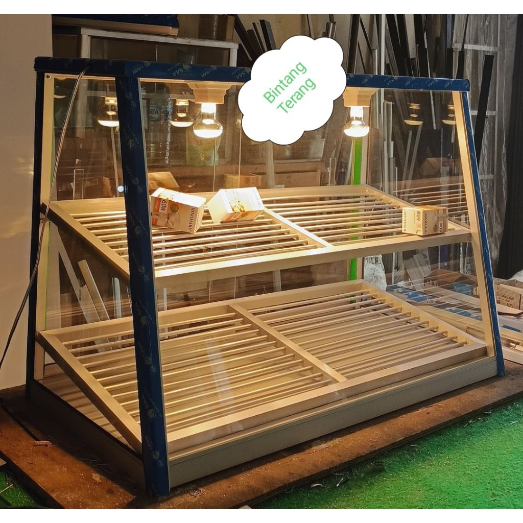 Etalase kaca KFC 100x40x55