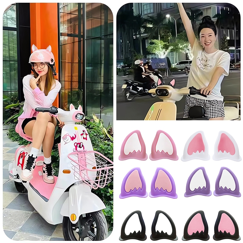 Hiasan telinga helm/Hiasan telinga kucing motor/Aksesori telinga kucing dan rubah lucu