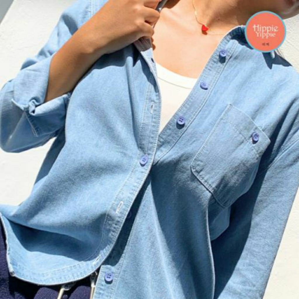 Kemeja Jeans Wanita - Soft Denim Wanita - Hippie Fashion