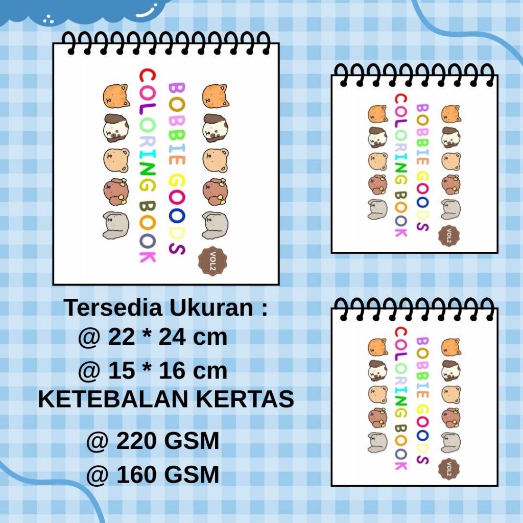 Coloring Book Buku Mewarnai Bobbie Goods Vol 2 Premium Kertas BC Tebal 220gsm Sketsa gambar Jelas