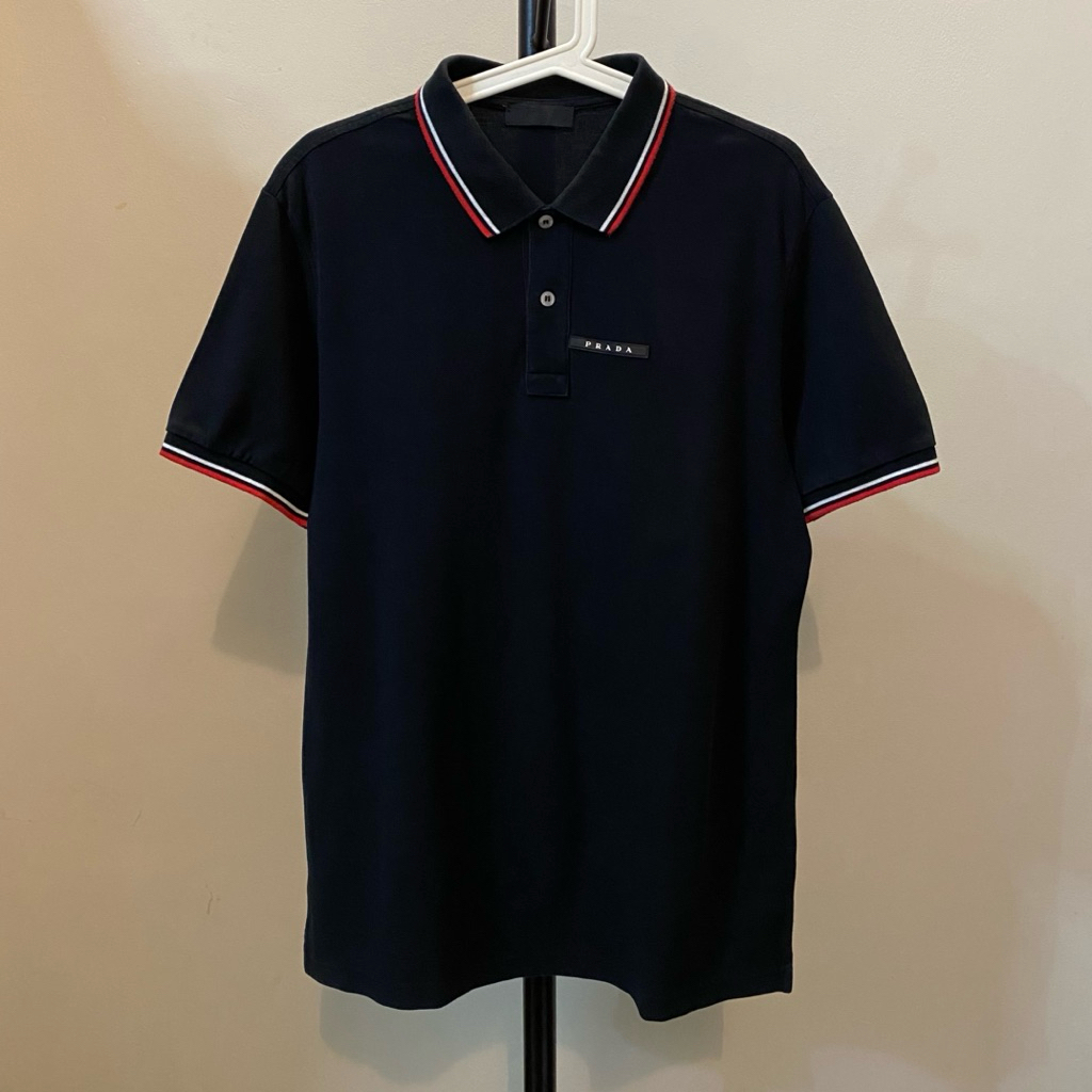 PRADA PIQUET POLO SHIRT BLACK