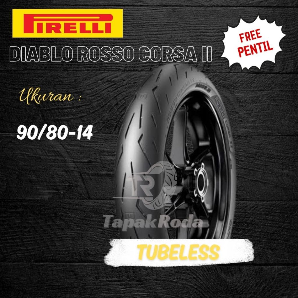 BAN PIRELLI DIABLO ROSSO CORSA II RING 14 | BAN PIRELLI CORSA 2 90/80-14 | BAN PIRELLI SOFT COMPOUND
