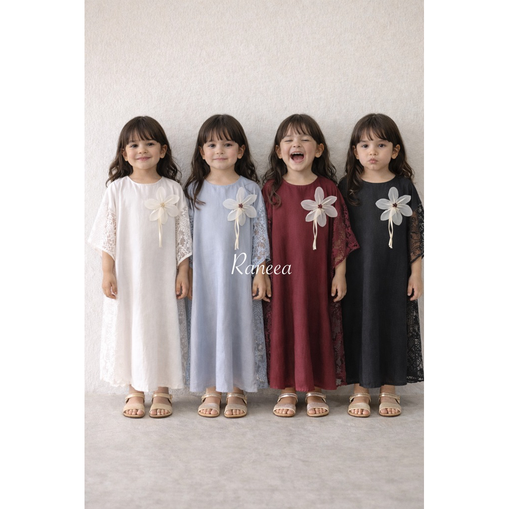 Juleashop Sofia Headband - Aruna Kaftan Couple Bayi Anak Ibu Baju Lebaran Dewasa Baju Muslim Anak