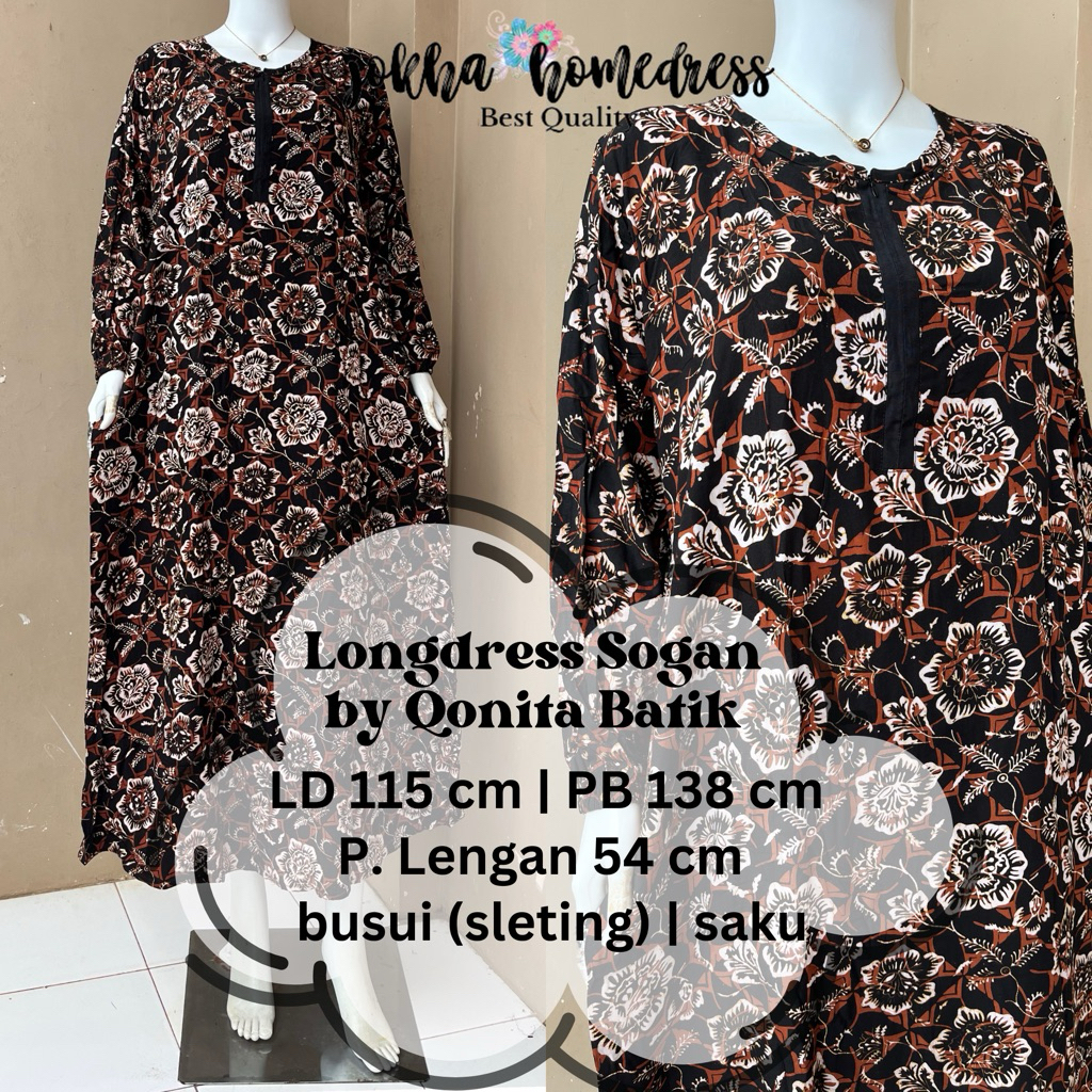 Longdress Blong Sogan UV Busui by Qonita Batik Pekalongan ORi 100%