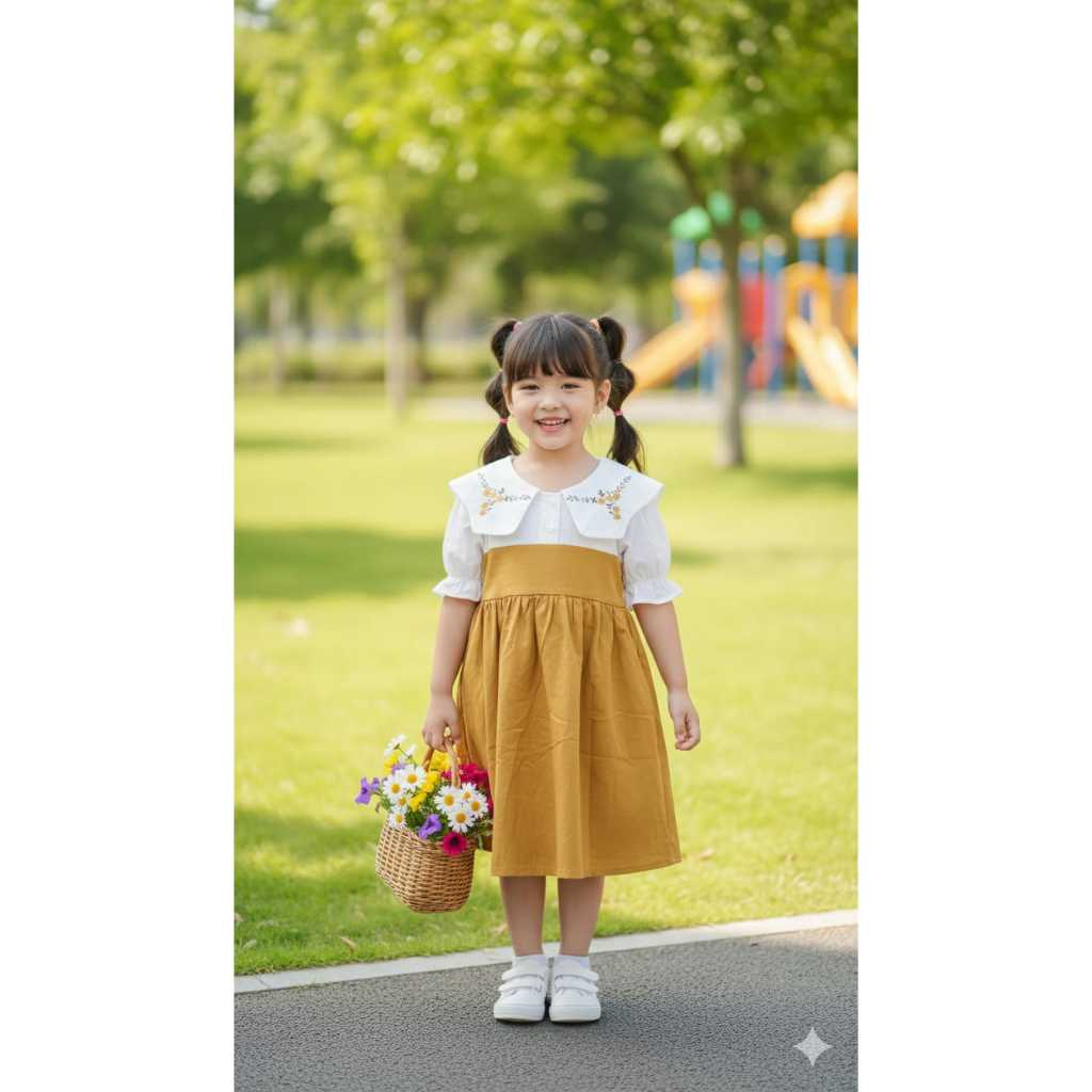 TZ-Dress anak perempuan dress anak cewek import-baju natal baju lebaran baju imlek