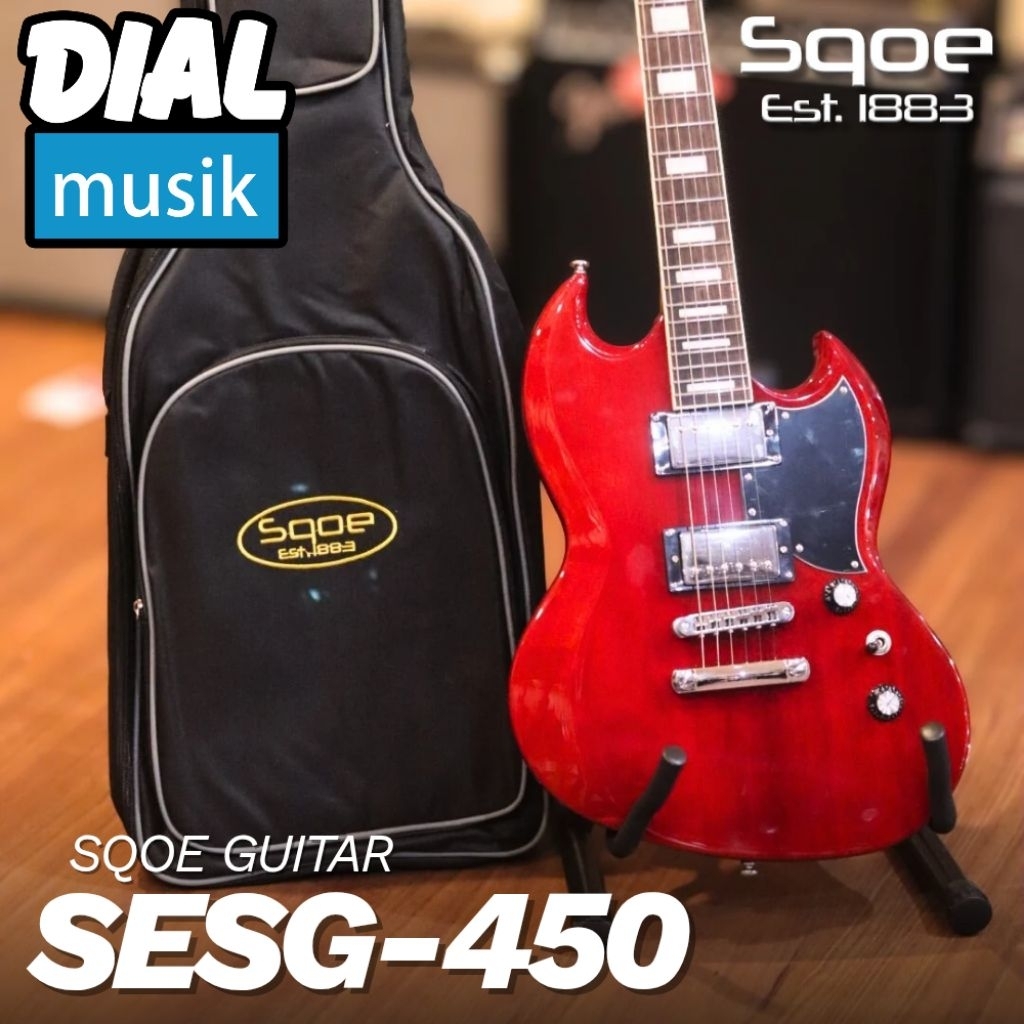 SQOE SESG-450 Cherry Red Guitar Electric / SESG 450 / SESG450 / SQOE SG Double Cutaway