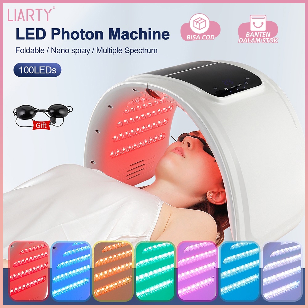 Upgrada Spray 7 Warna PDT LED Masker Wajah Terapi Cahaya Mesin Kecantikan Nano Spray LED Foton Mesin