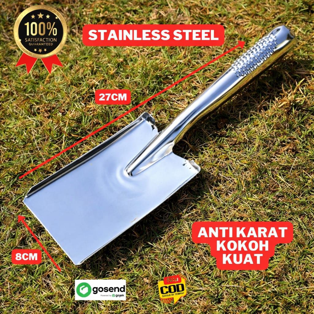 Sekop Mini Tanaman Skop Stainless Kebun Ujung Kotak