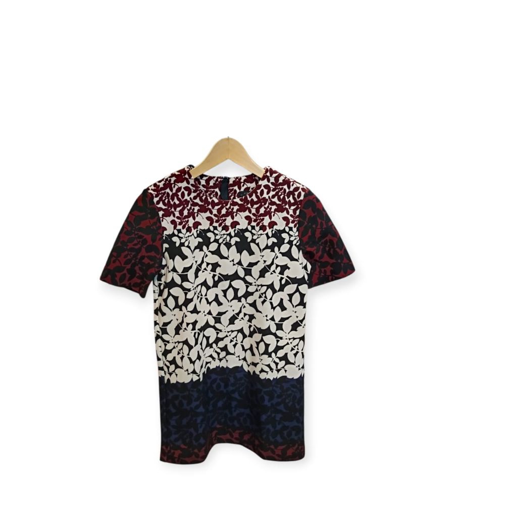 Zara Woman Maroon & White Floral Mini Dress