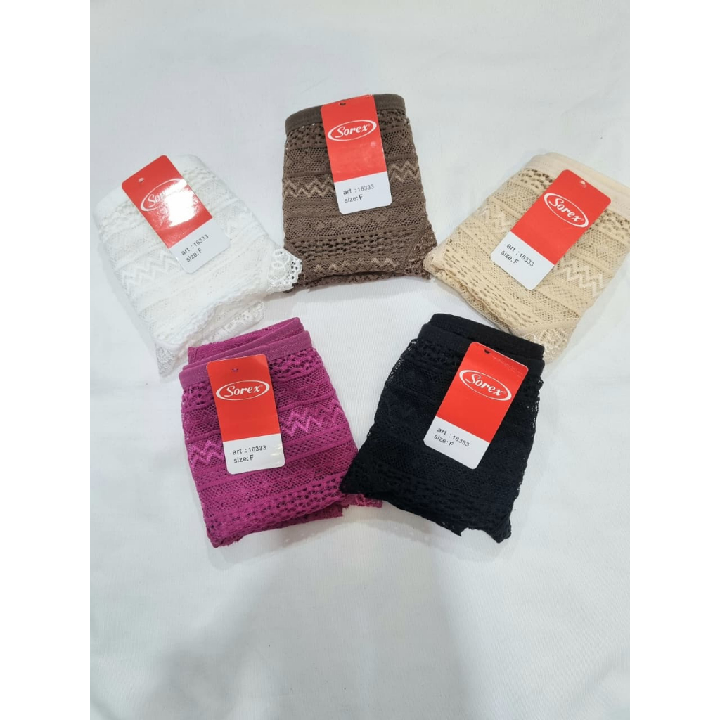 CD WANITA SOREX 16333 BRUKAT TRANSPARANT S M L CELANA DALAM SEXY RENDA 16333