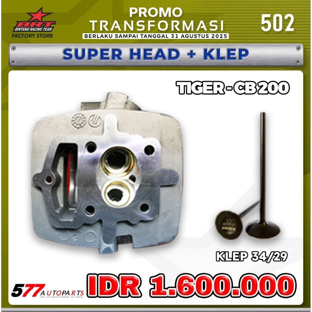 Head Albronze Klep 34/29-36/31 BRT Honda Tiger, Cb 200