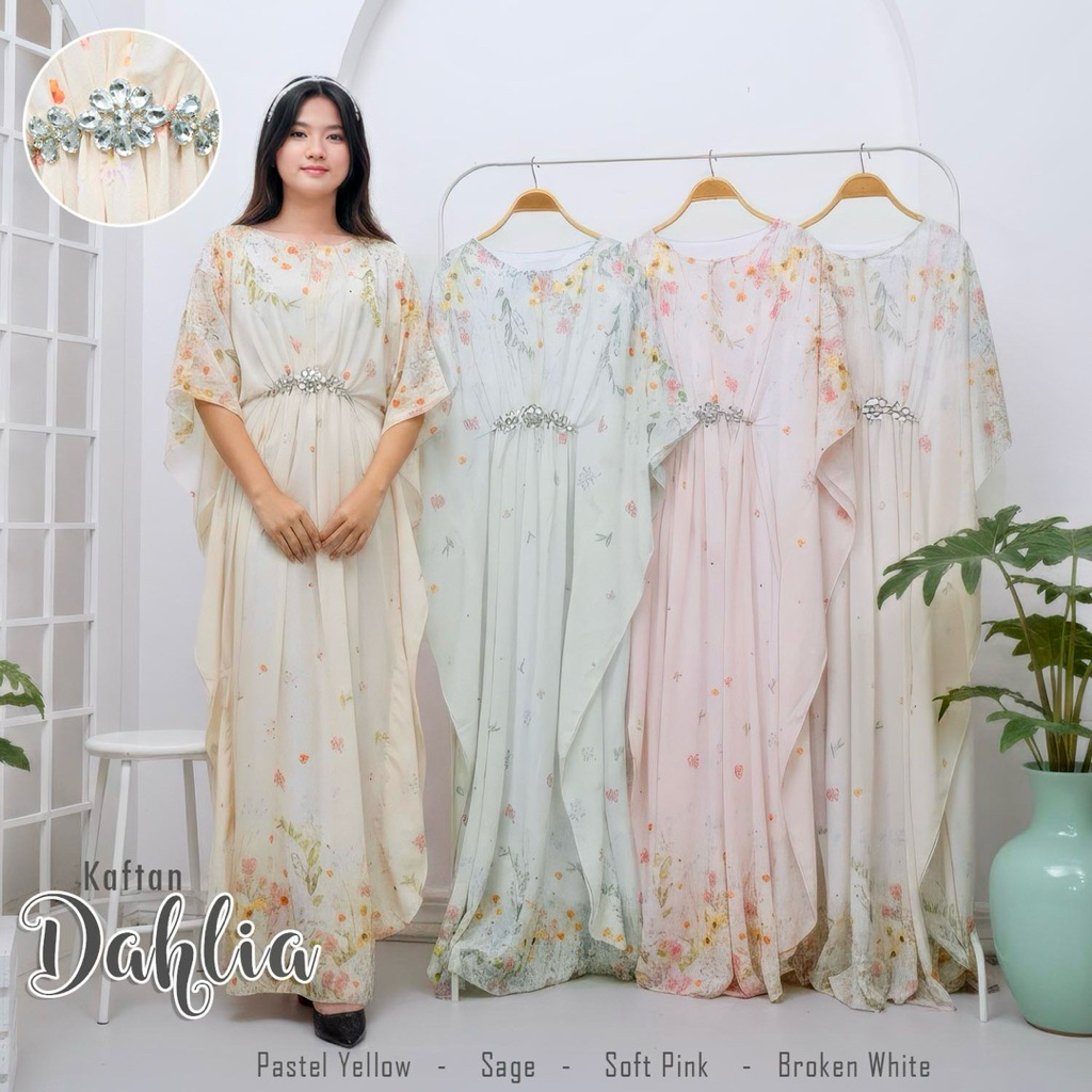 Arnis Dahlia Kaftan Ceruty Babydoll Floral Busui Friendly