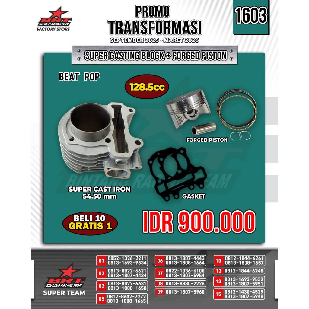 BLOK SET+ PISTON BEAT POP UKURAN 54,50