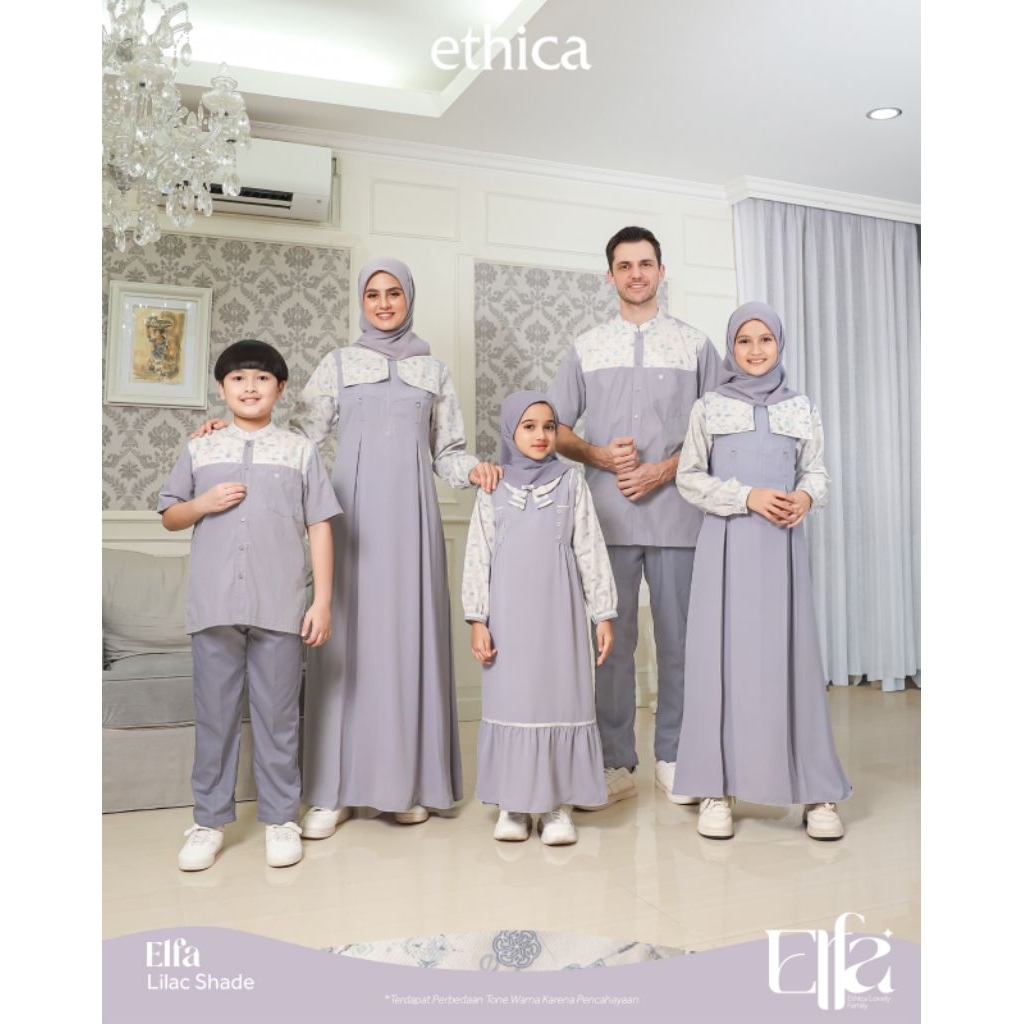 (COD) SARIMBIT ELFA LILAC SHADE BY ETHICA/ SARIMBIT KELUARGA/ GAMIS-KOKO/ COUPLE
