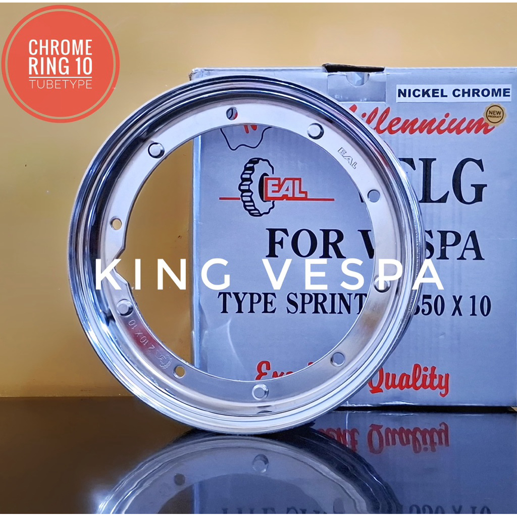 Velg vespa ring 10 chrome EAL velg vespa R10 besi krum sprint px excel exclusive PTS