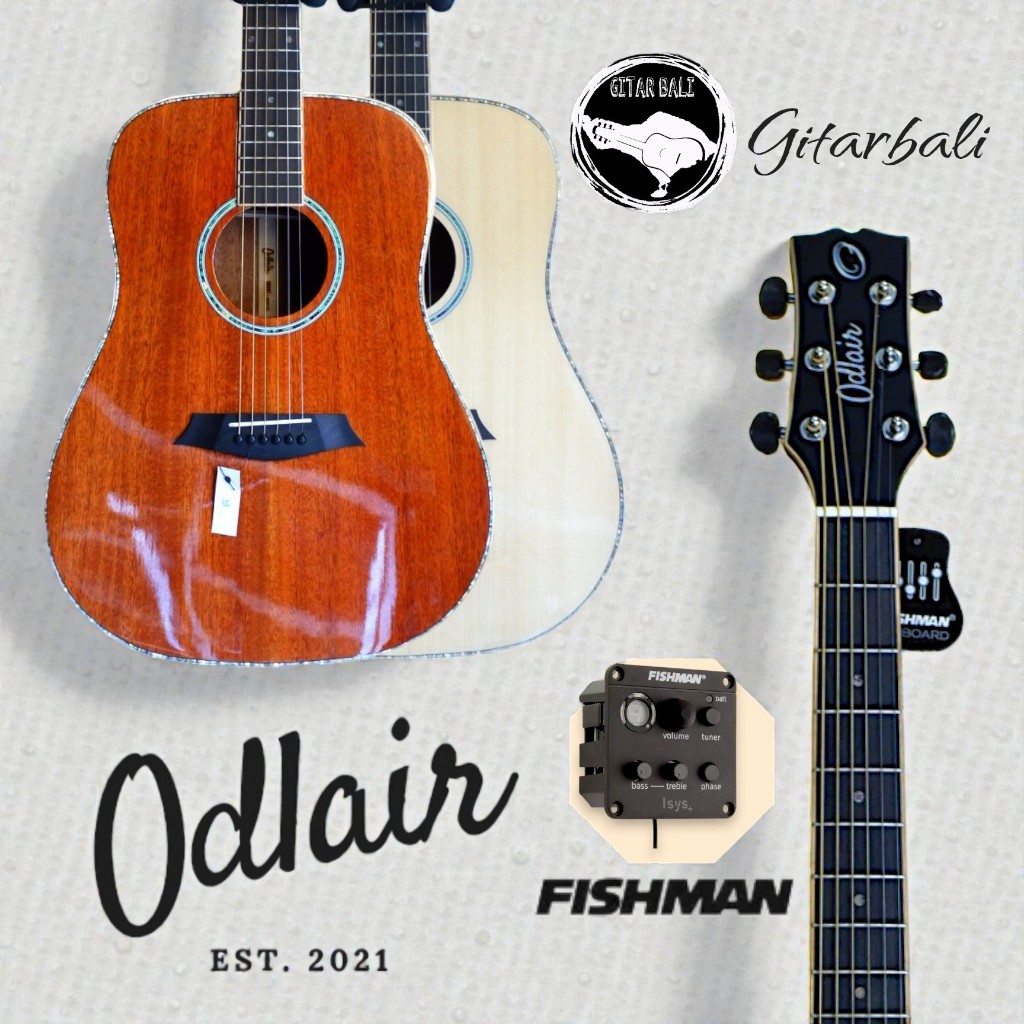 Odlair Capella Gitar Akustik Elektrik Original Gitar Akustik Top Solid