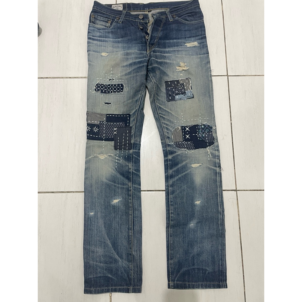 Denim Jeans Mommo Company custom sashiko size 30