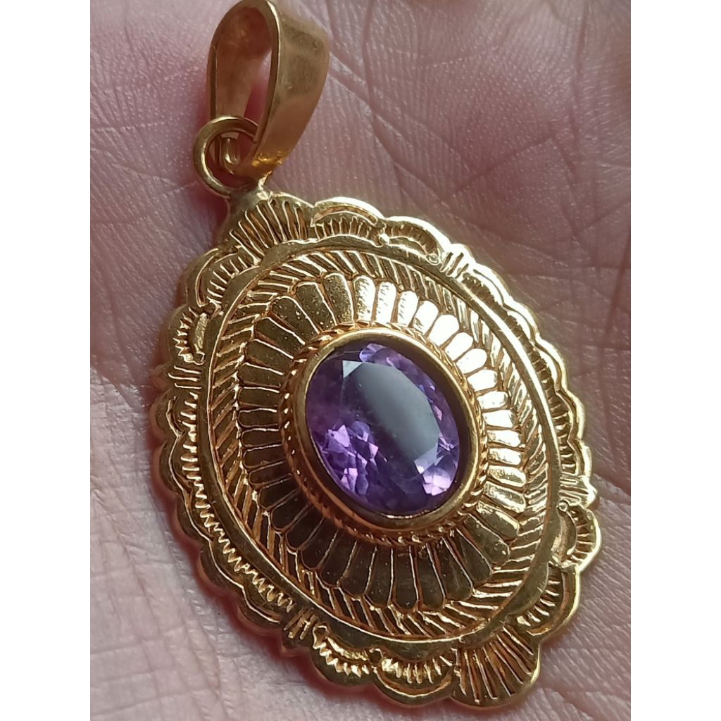 liontin batu natural kecubung ungu