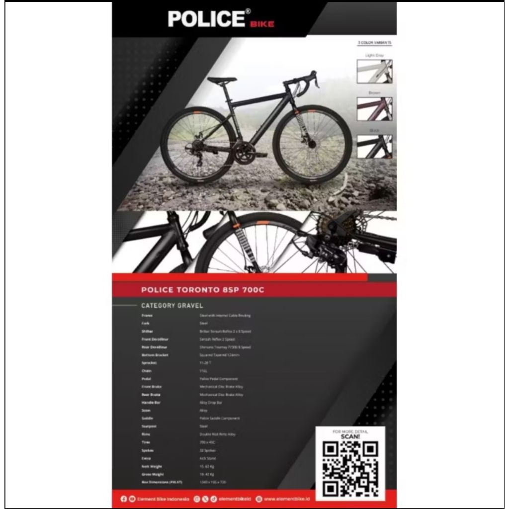 Sepeda Roadbike Balap Element Police Toronto Gravel