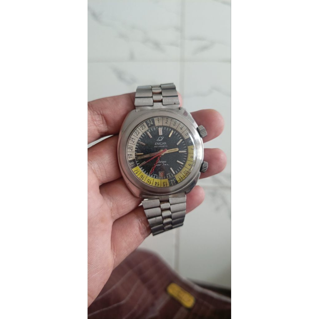 Jam tangan Enicar Super Jet rare item