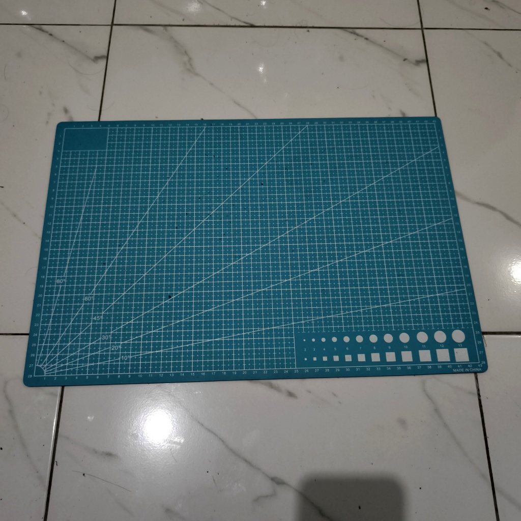 A3 PVC Cutting Mat Cutting Pad Board Double-sided DIY Tool Cutting Board-Papan A3 Biru