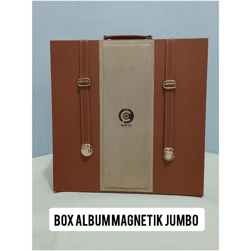 Box album Magnetik jumbo 37x37//bahan kulit sintetis kombinasi suede