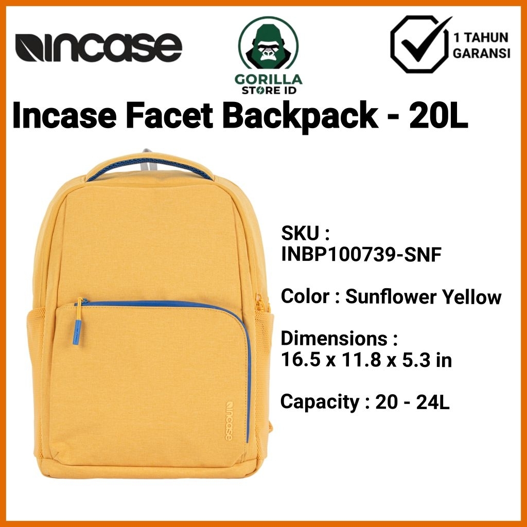 Incase Facet 20L Backpack (INBP100739-SNF) - Sunflower Yellow