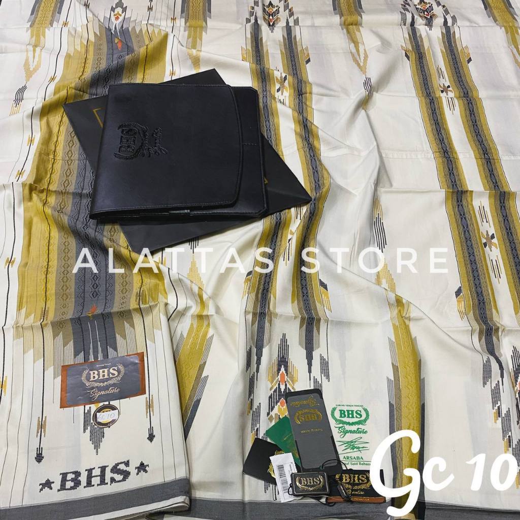 Sarung BHS SIGNATURE BHS Sarung Mesres Songket Timbul Dewasa Gold Silver Motif Songket Timbul