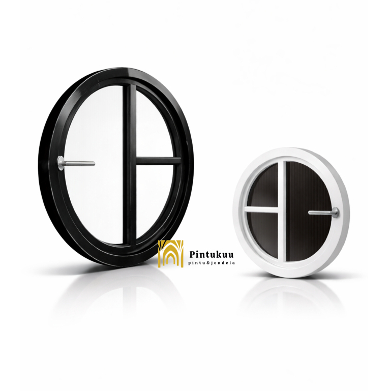 jendela bulat kayu jati - kusen jendela kayu jati aesthetic - JB1