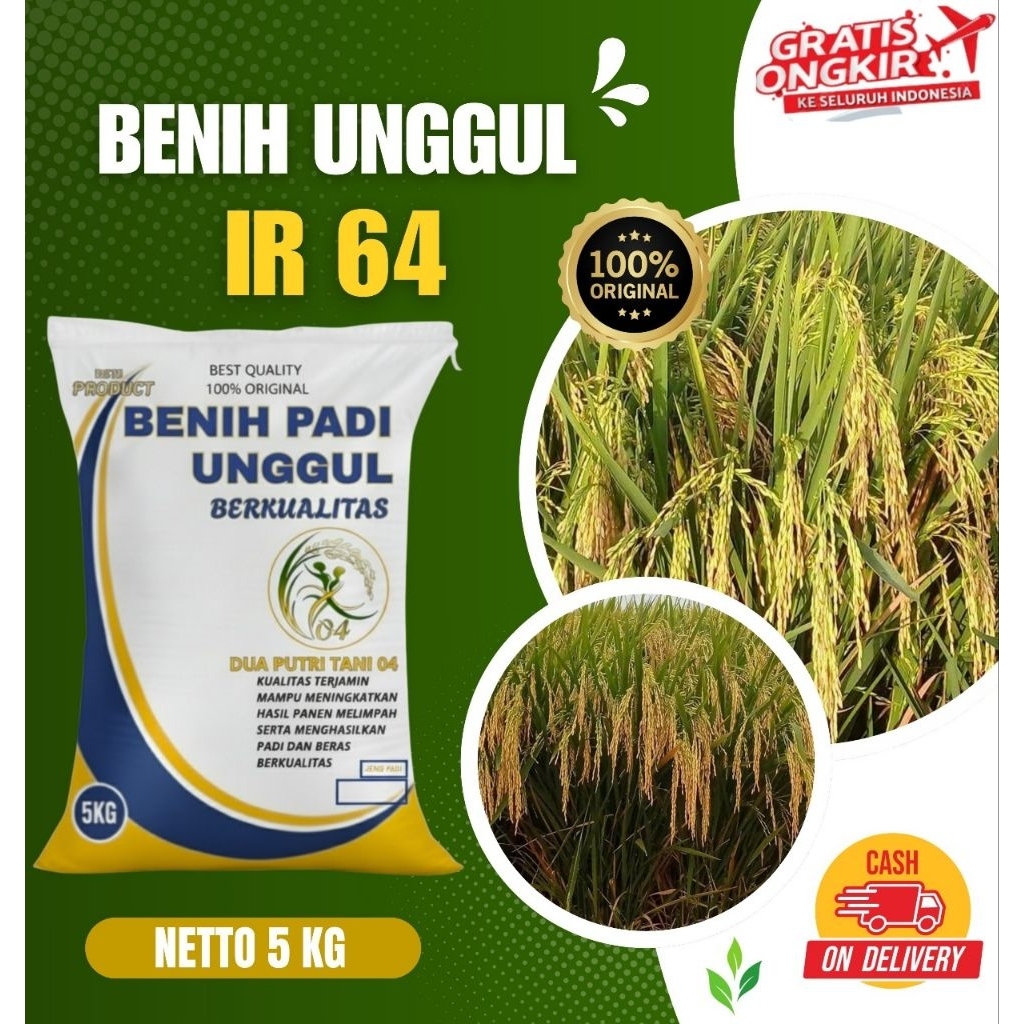 Benih padi unggul IR 64 kemasan 5Kg